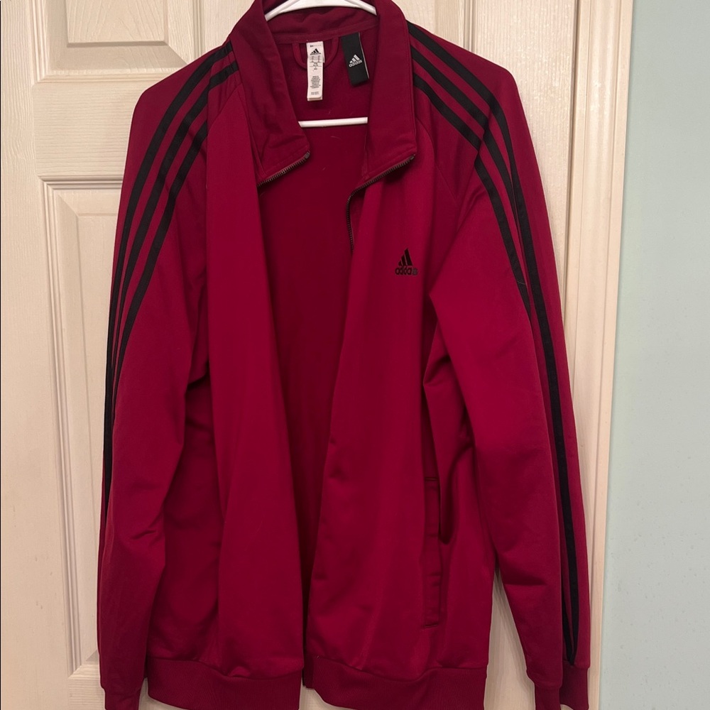 Adidas Men's Burgundy Windbreaker Jacket